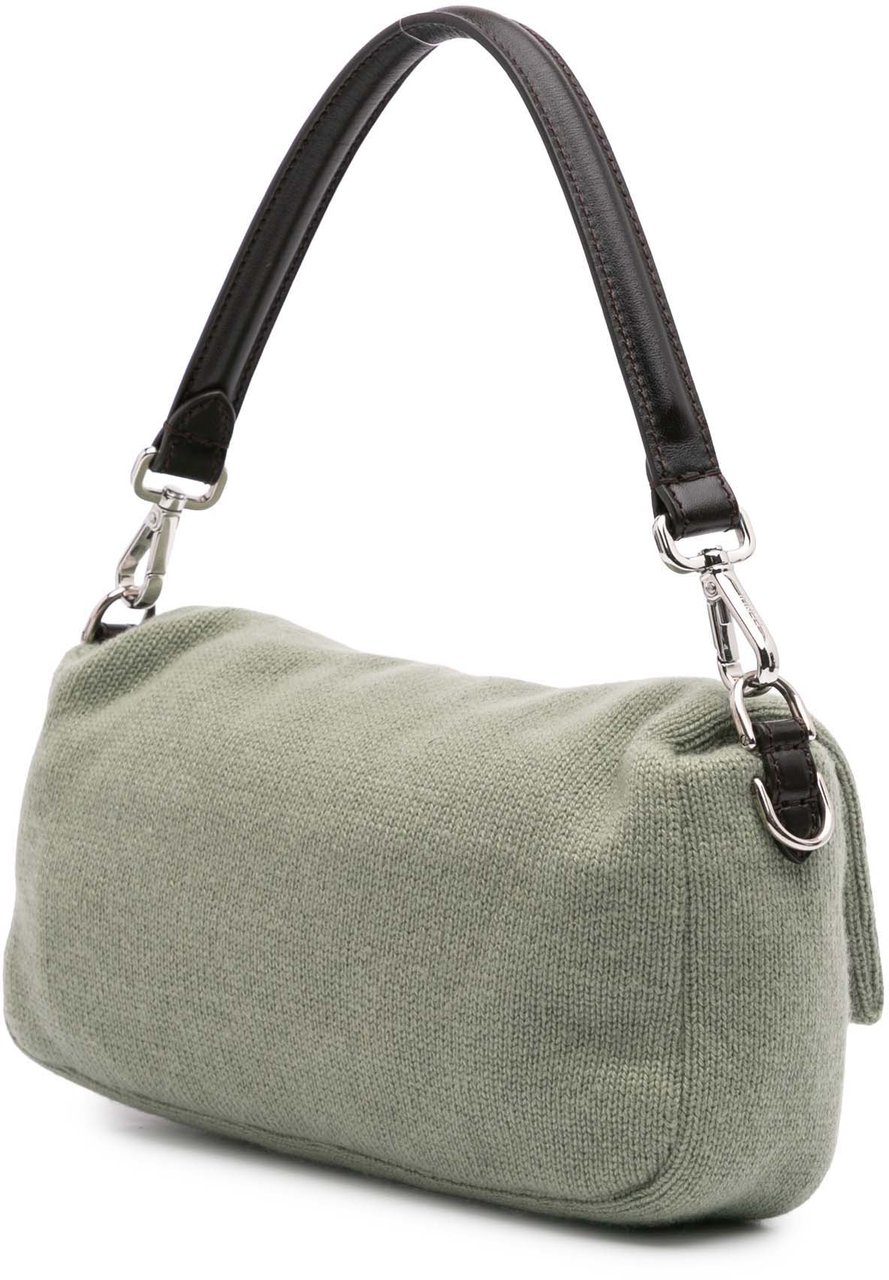 Fendi Cashmere Baguette Satchel Groen