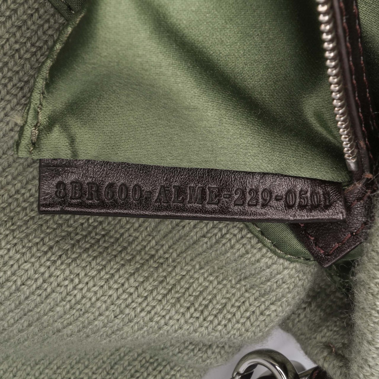 Fendi Cashmere Baguette Satchel Groen