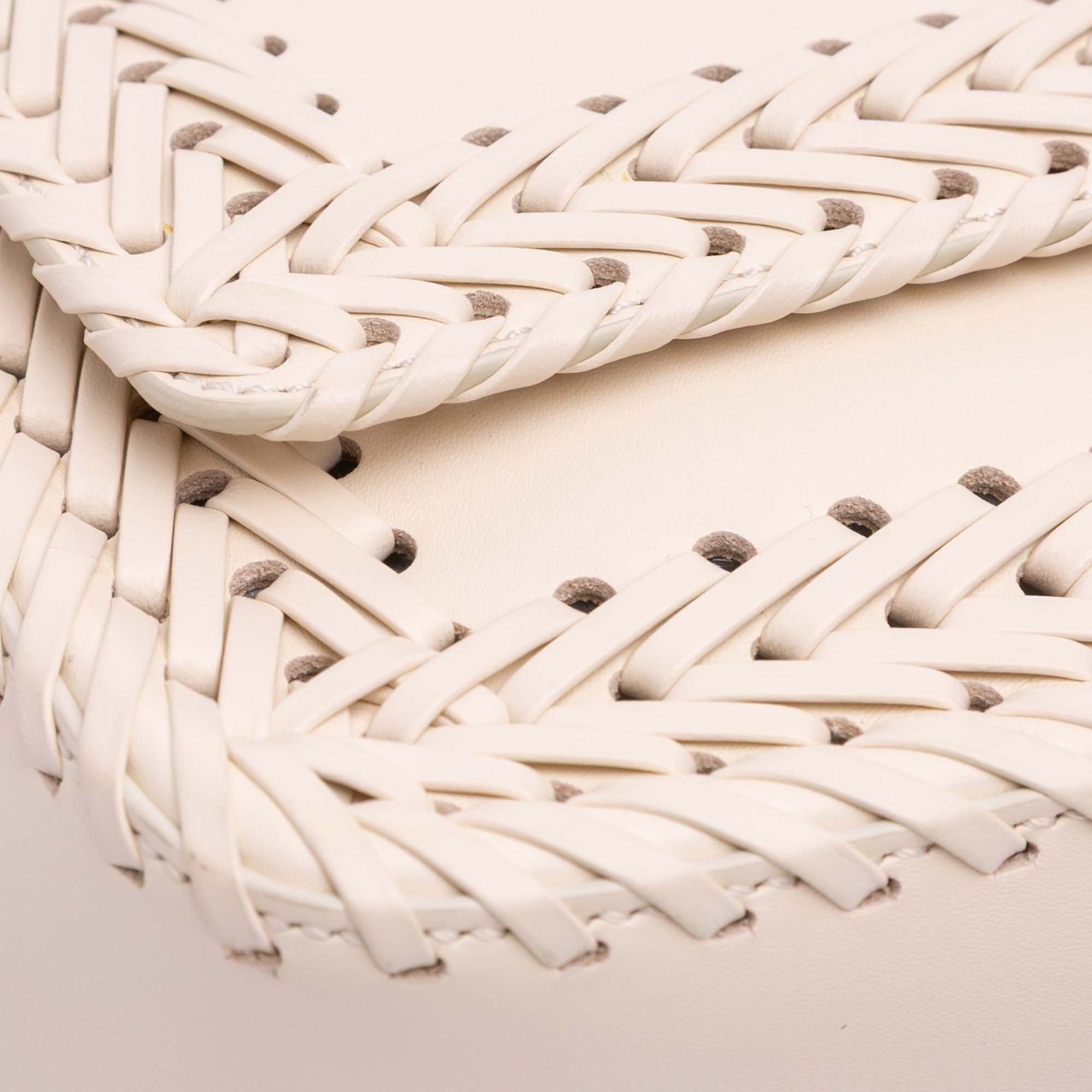 Fendi Woven Calfskin Vitello King Ceylon Baguette Satchel Bruin