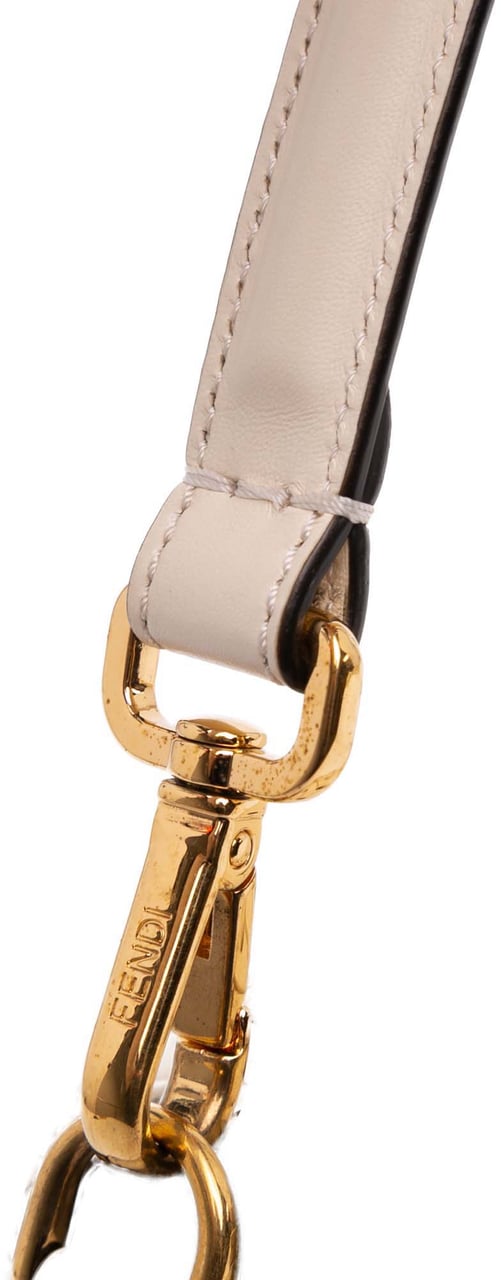 Fendi Woven Calfskin Vitello King Ceylon Baguette Satchel Bruin