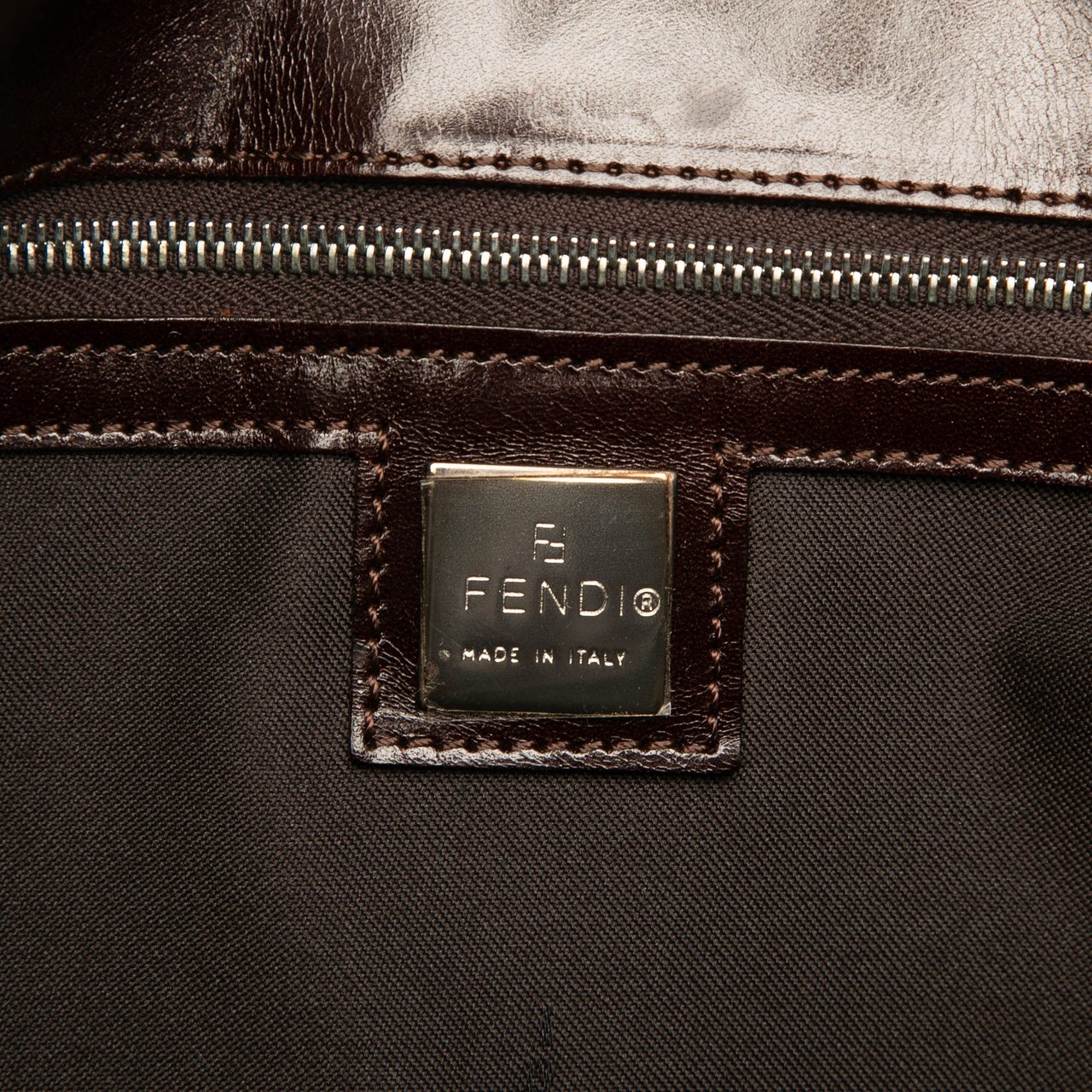 Fendi Zucca Canvas Tote Bruin