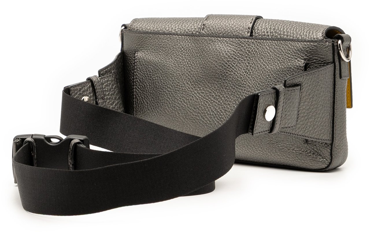 Fendi Leather Selleria Convertible Baguette Satchel Grijs