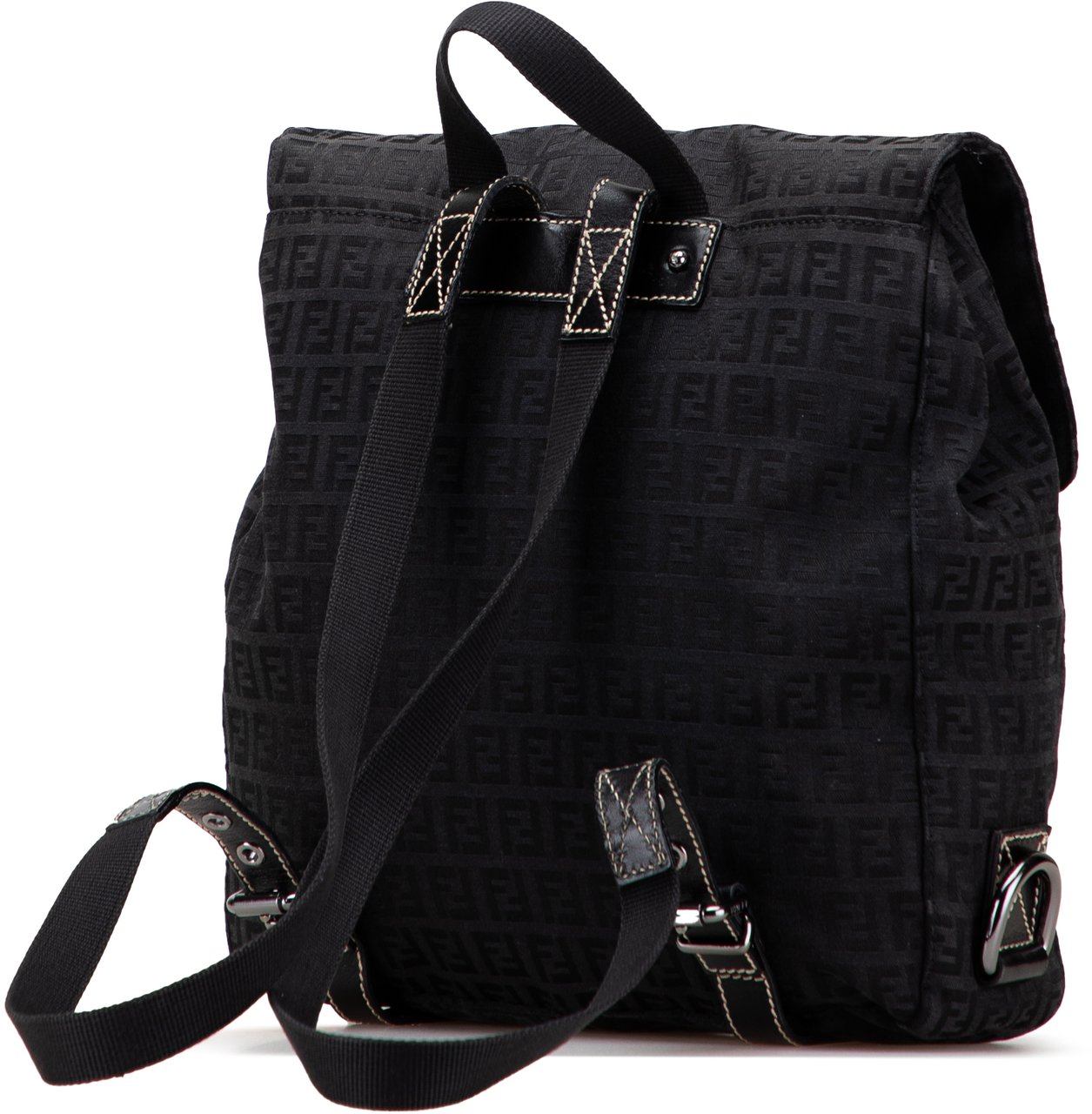 Fendi Zucchino Canvas Backpack Zwart