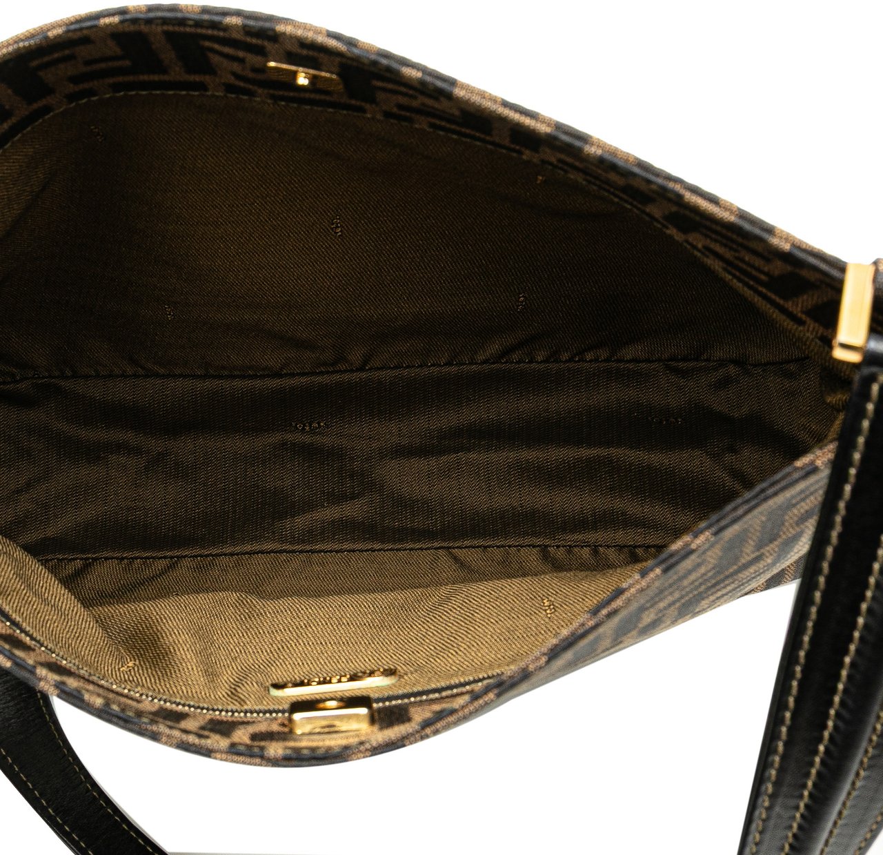 Fendi Zucca Canvas Shoulder Bag Bruin