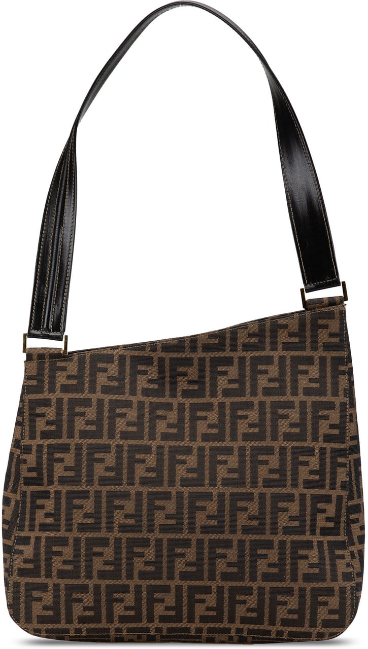 Fendi Zucca Canvas Shoulder Bag Bruin