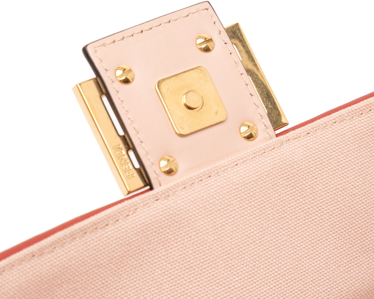Fendi Zucca Embroidered Canvas Baguette Satchel Roze