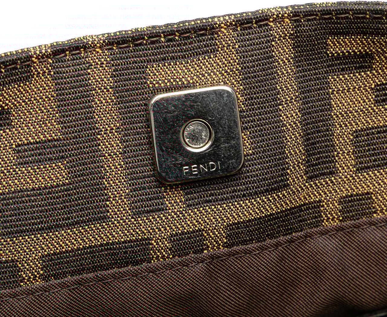 Fendi Large Zucca Canvas Twins Tote Bruin