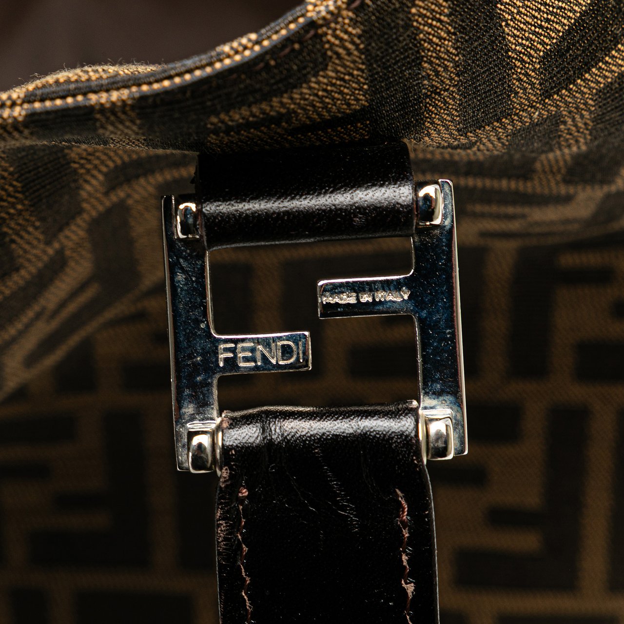 Fendi Large Zucca Canvas Twins Tote Bruin