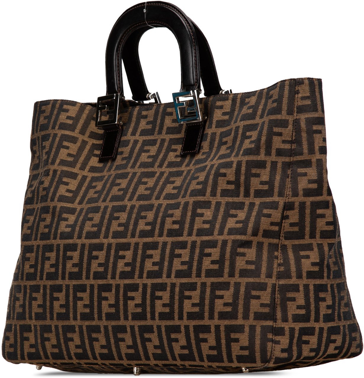 Fendi Large Zucca Canvas Twins Tote Bruin