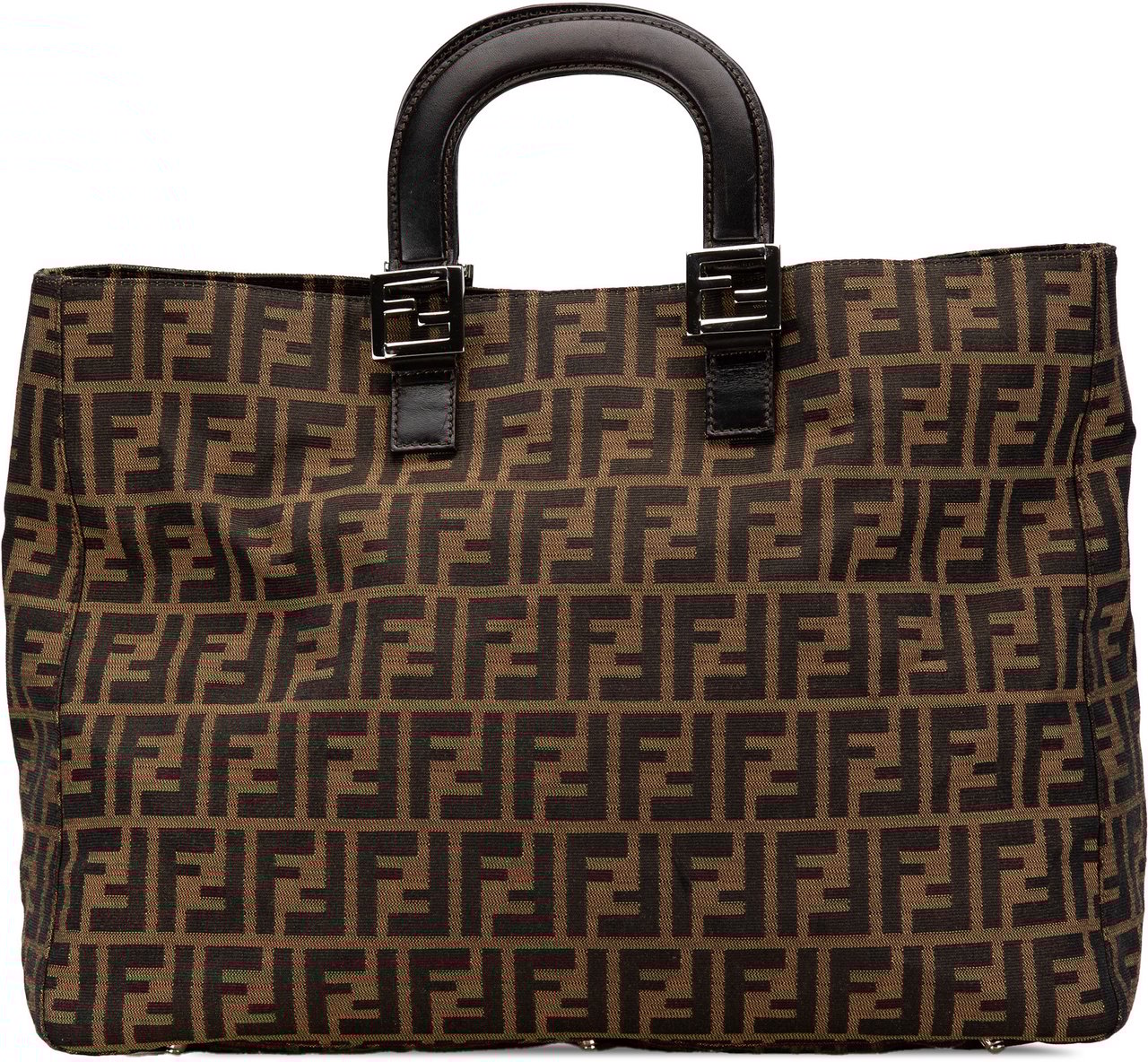Fendi Large Zucca Canvas Twins Tote Bruin