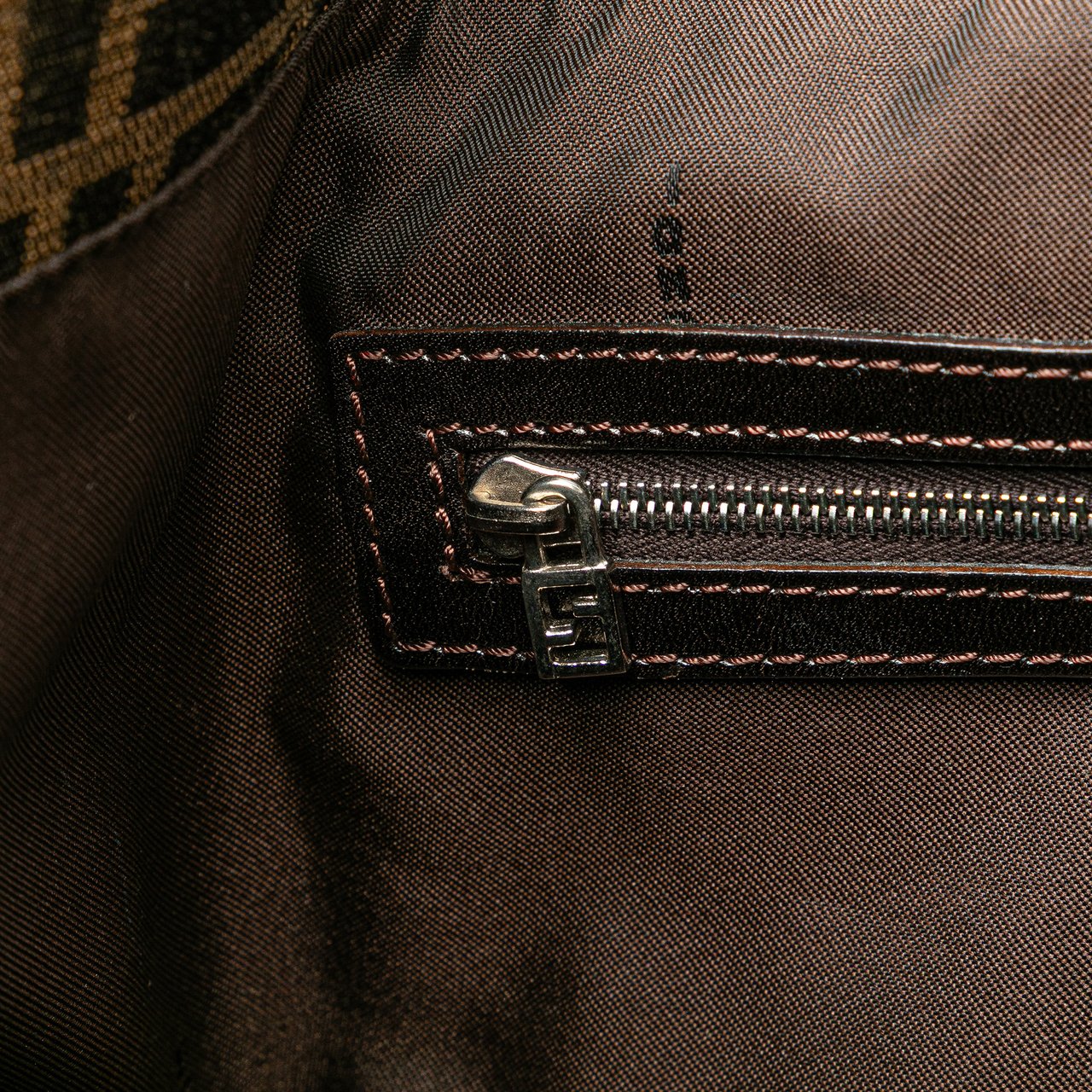 Fendi Large Zucca Canvas Twins Tote Bruin