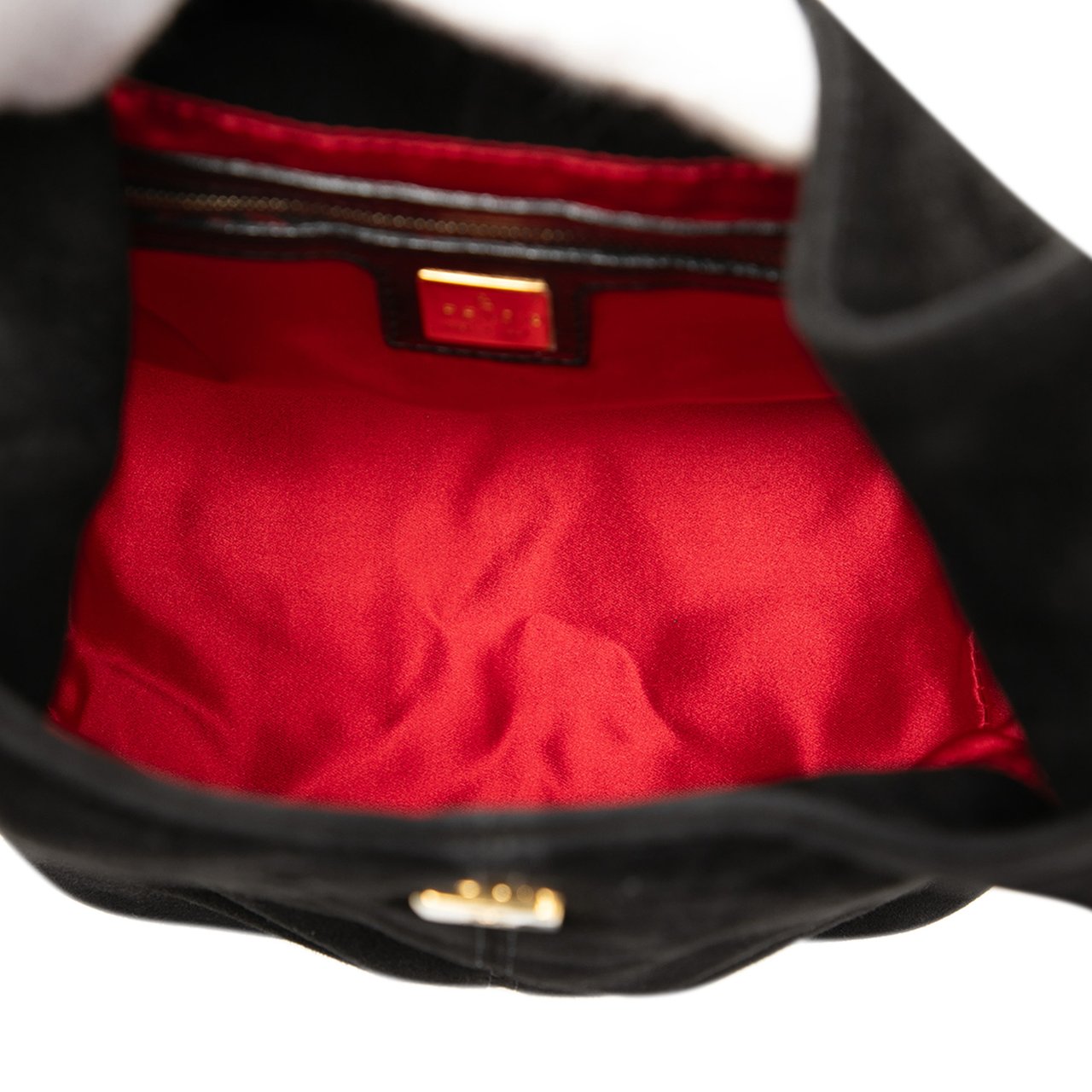 Fendi Suede FF Shoulder Bag Zwart