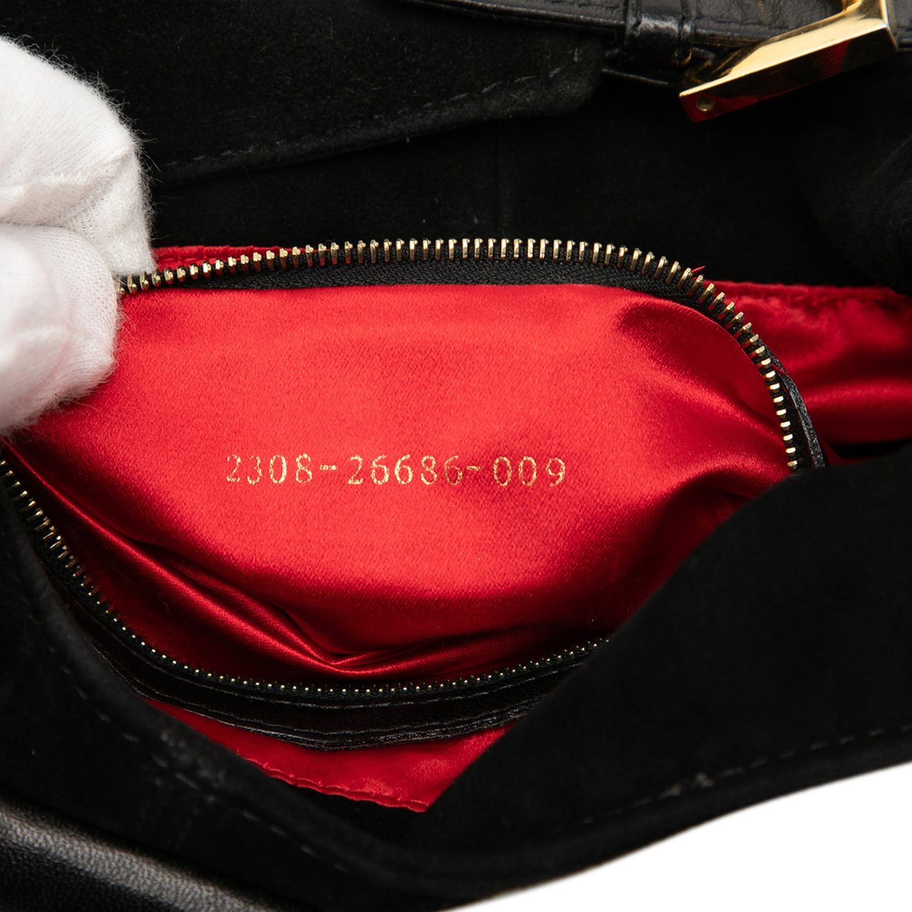 Fendi Suede FF Shoulder Bag Zwart