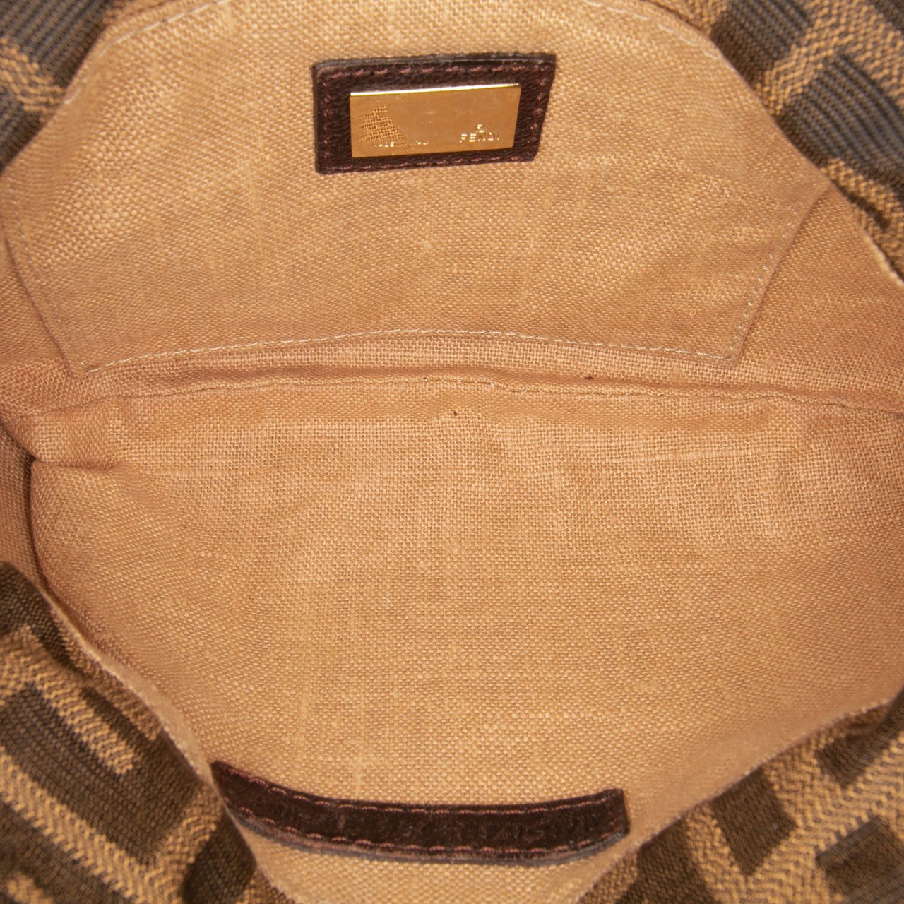 Fendi Zucca Canvas Spy Pochette Bruin