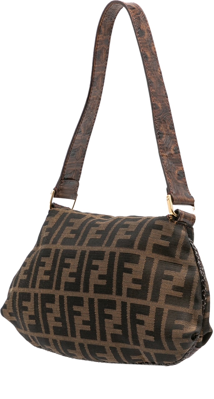 Fendi Zucca Canvas Spy Pochette Bruin