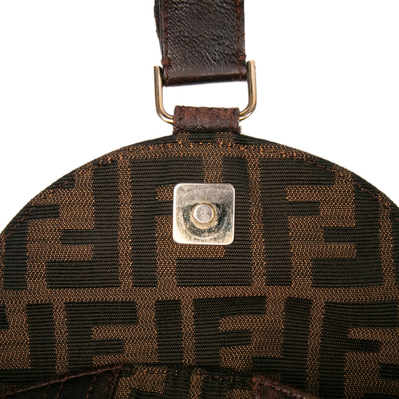Fendi Zucca Canvas Spy Pochette Bruin
