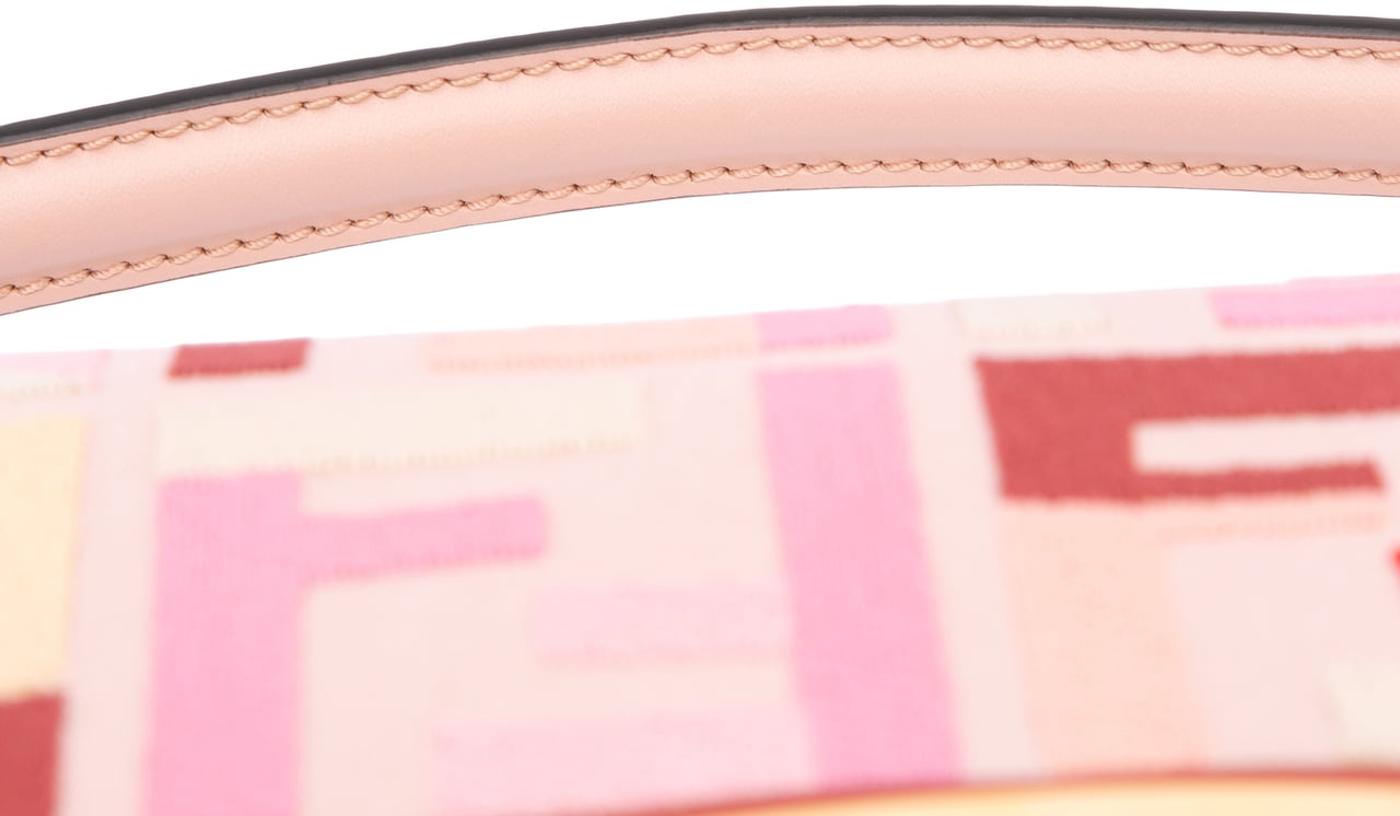 Fendi Zucca Embroidered Canvas Baguette Satchel Roze