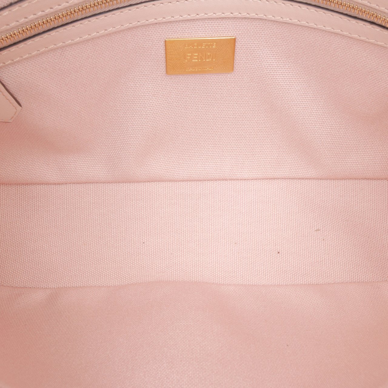 Fendi Zucca Embroidered Canvas Baguette Satchel Roze