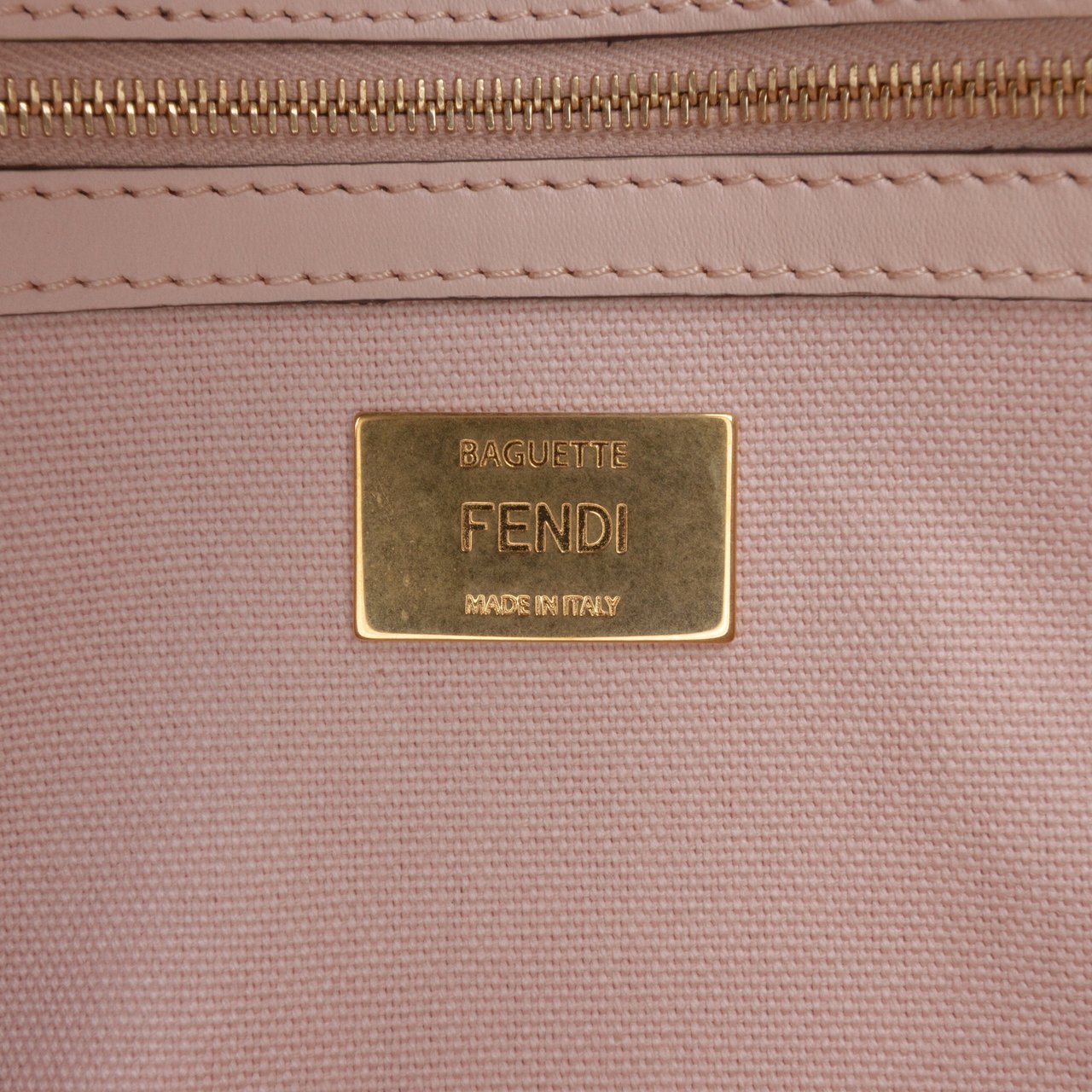 Fendi Zucca Embroidered Canvas Baguette Satchel Roze