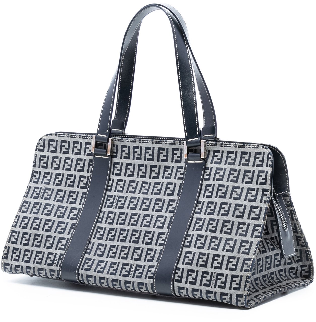 Fendi Zucchino Canvas Handbag Grijs