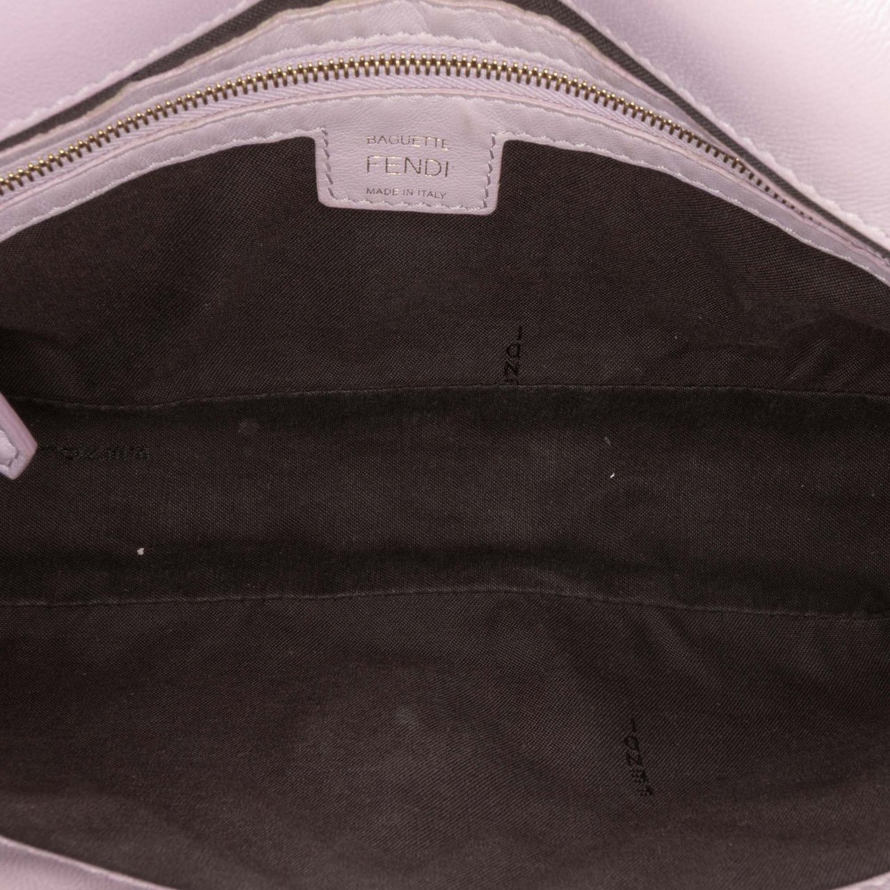 Fendi Zucca Embossed Leather Baguette Satchel Paars