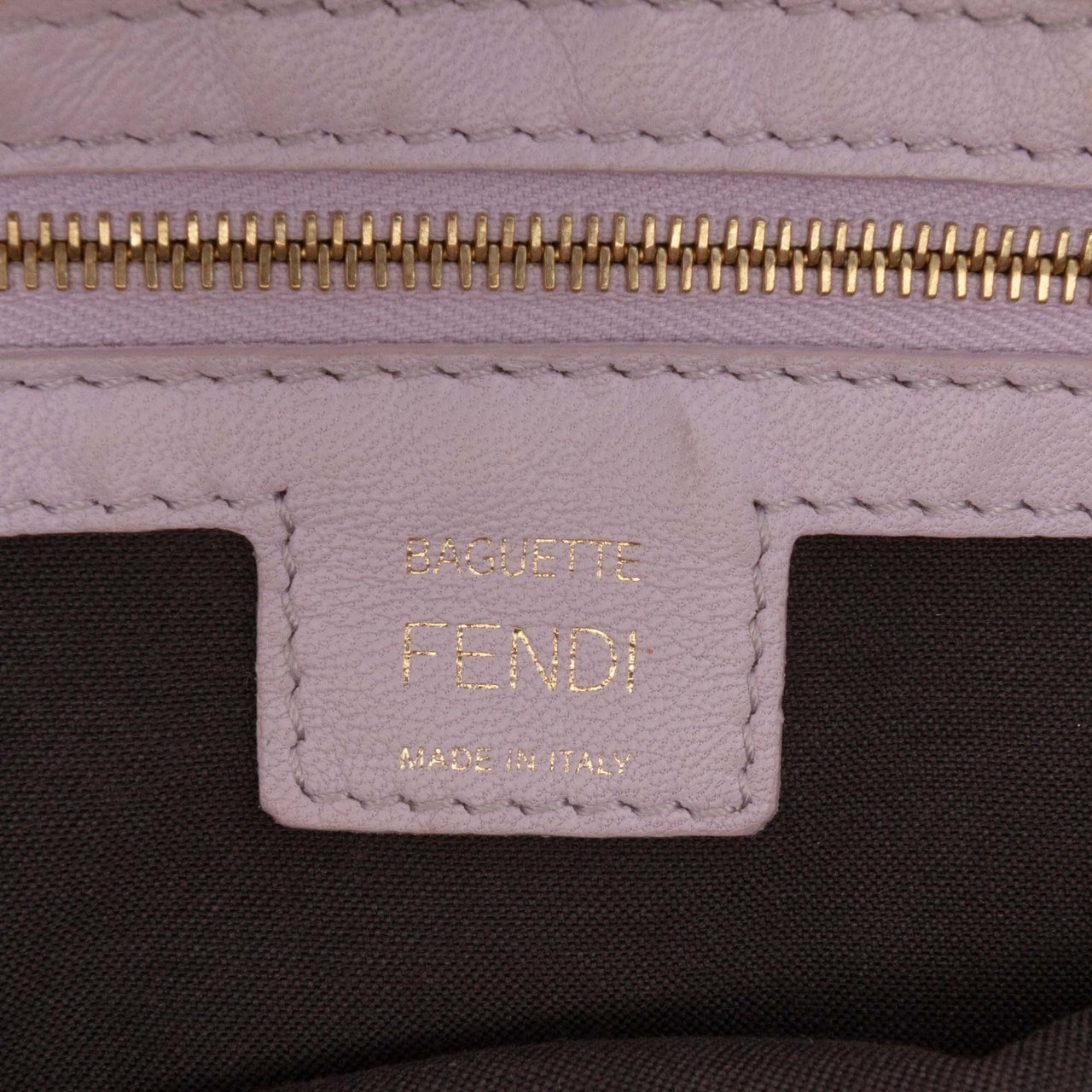 Fendi Zucca Embossed Leather Baguette Satchel Paars