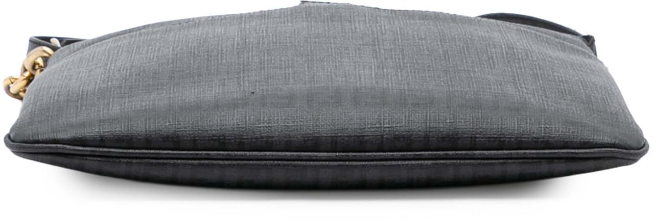 Fendi Zucchino Coated Canvas Charm Zip Crossbody Zwart
