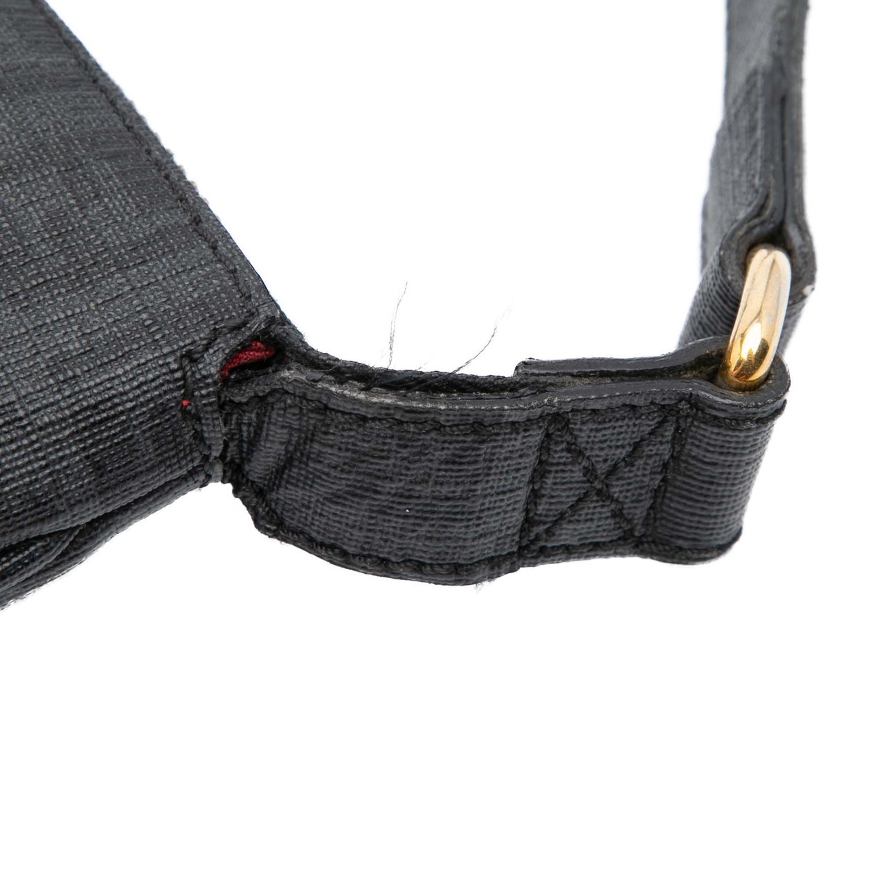 Fendi Zucchino Coated Canvas Charm Zip Crossbody Zwart