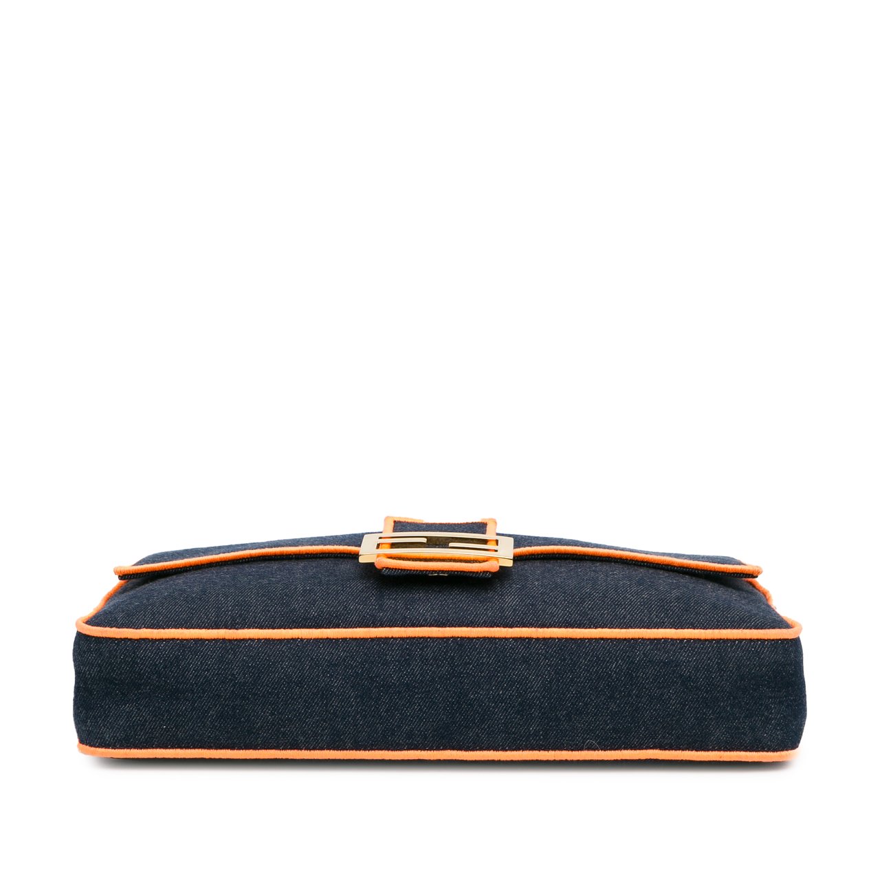 Fendi Large Denim Baguette Satchel Blauw