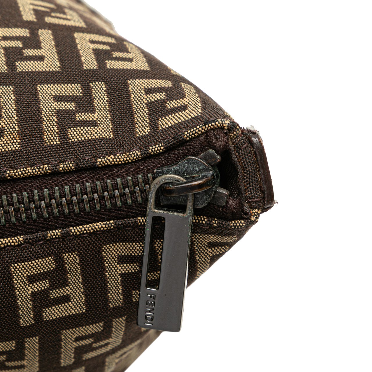 Fendi Zucchino Canvas Tote Bruin