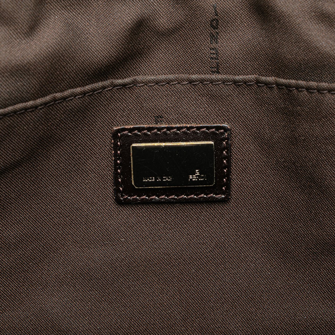 Fendi Zucchino Canvas Tote Bruin