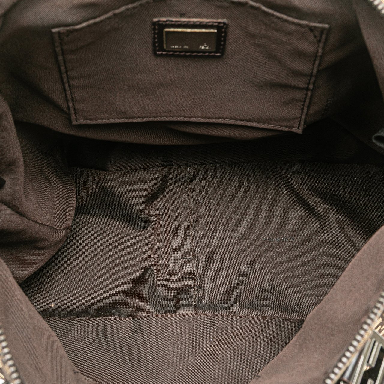 Fendi Zucchino Canvas Tote Bruin