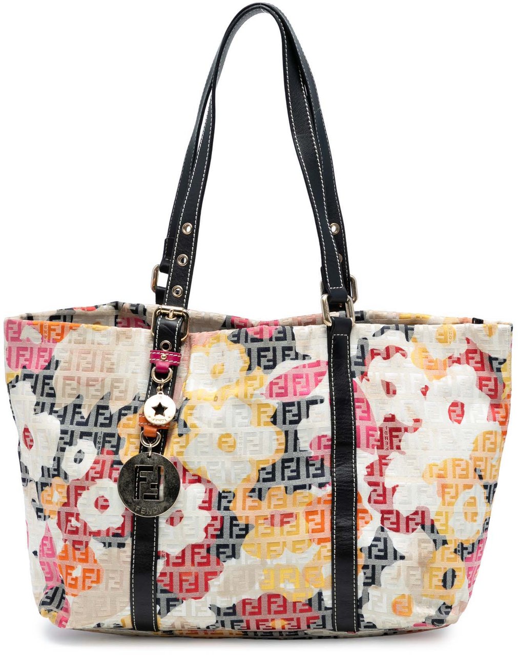 Fendi Zucchino Canvas Floral Forever Tote Grijs