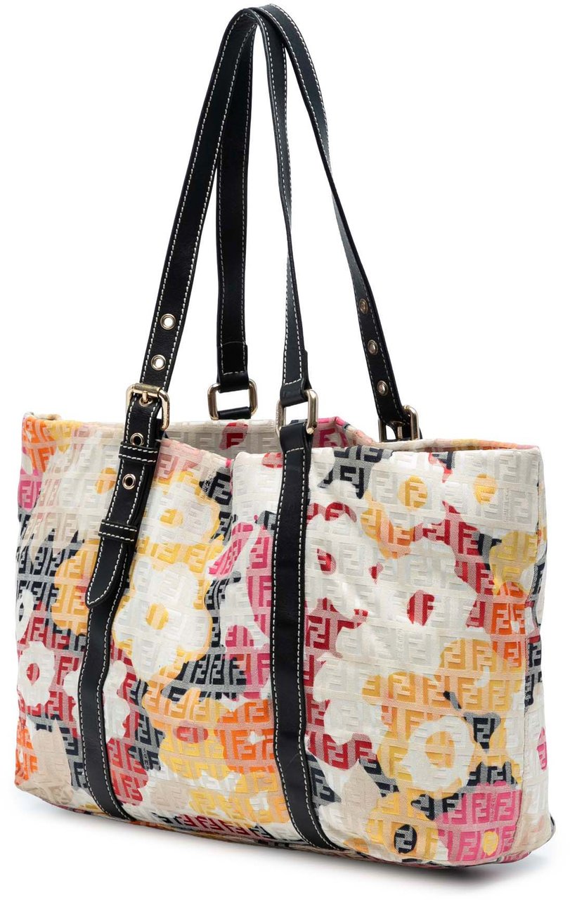 Fendi Zucchino Canvas Floral Forever Tote Grijs