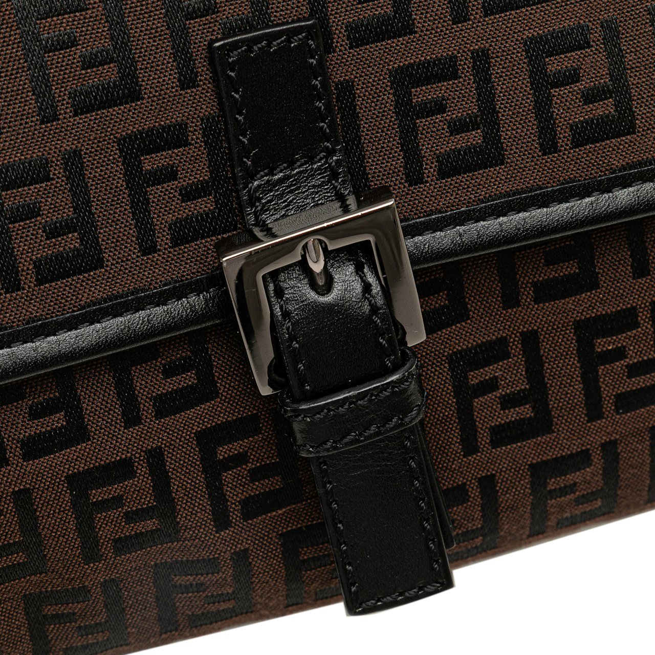 Fendi Zucchino Canvas Crossbody Bruin