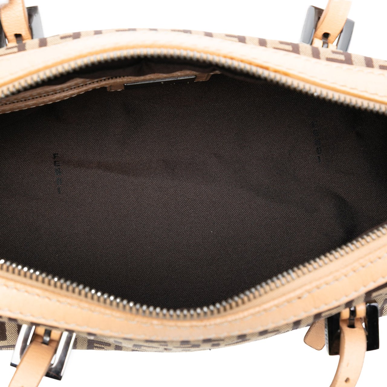 Fendi Zucchino Canvas Handbag Bruin