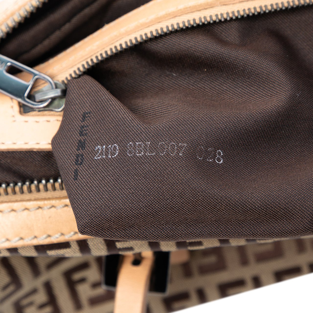 Fendi Zucchino Canvas Handbag Bruin