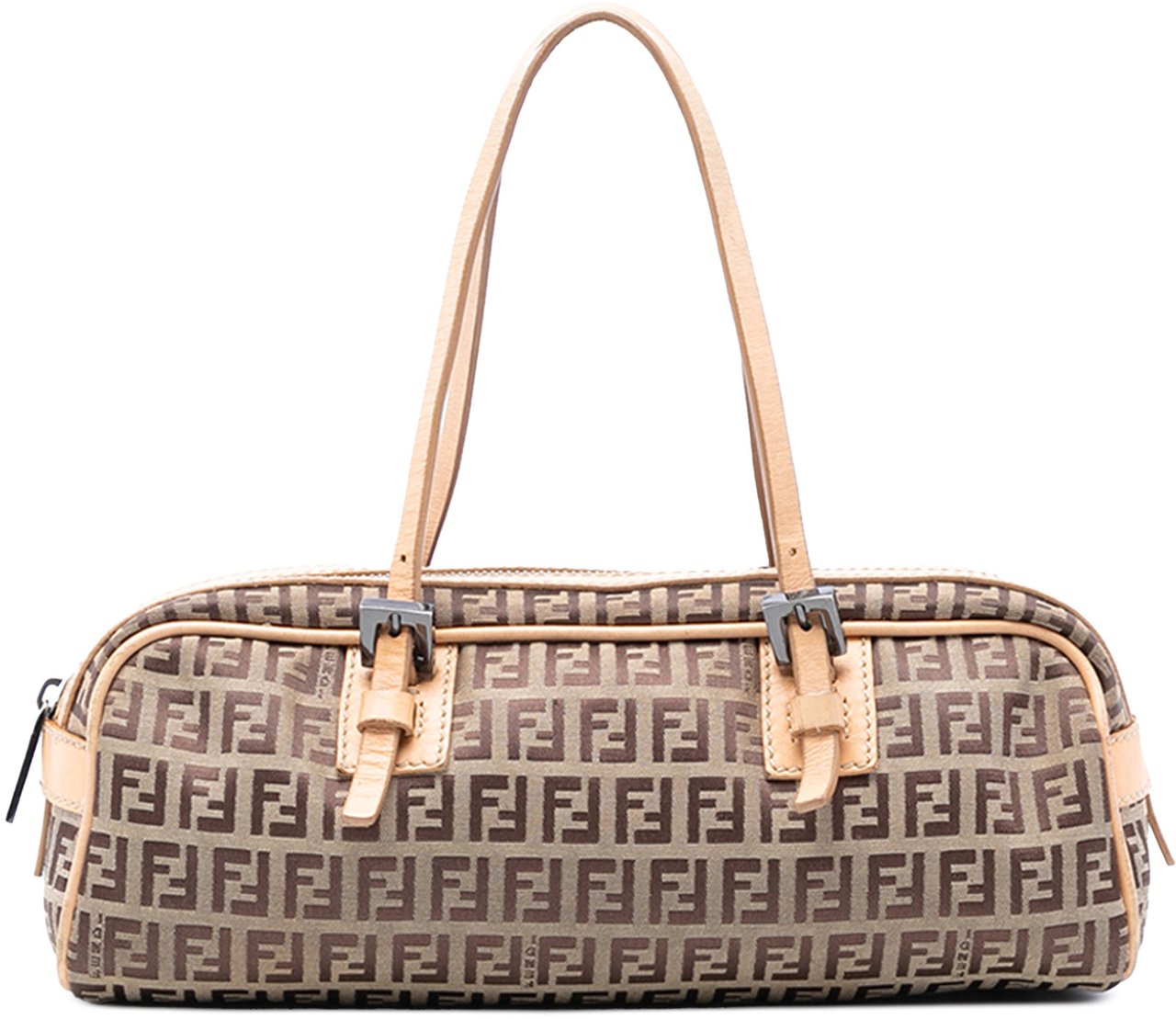 Fendi Zucchino Canvas Handbag Bruin