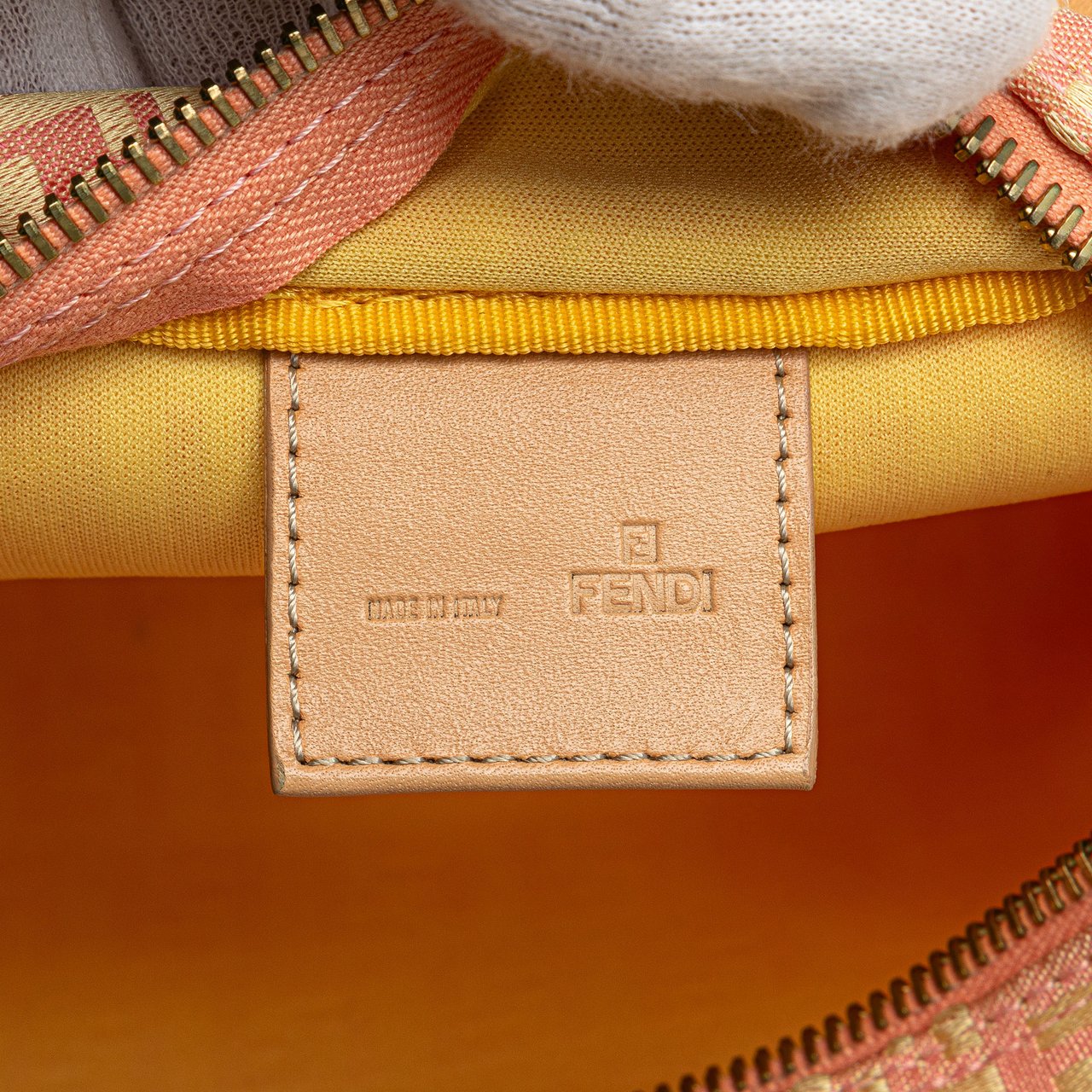 Fendi Mini Zucchino Canvas Handbag Roze
