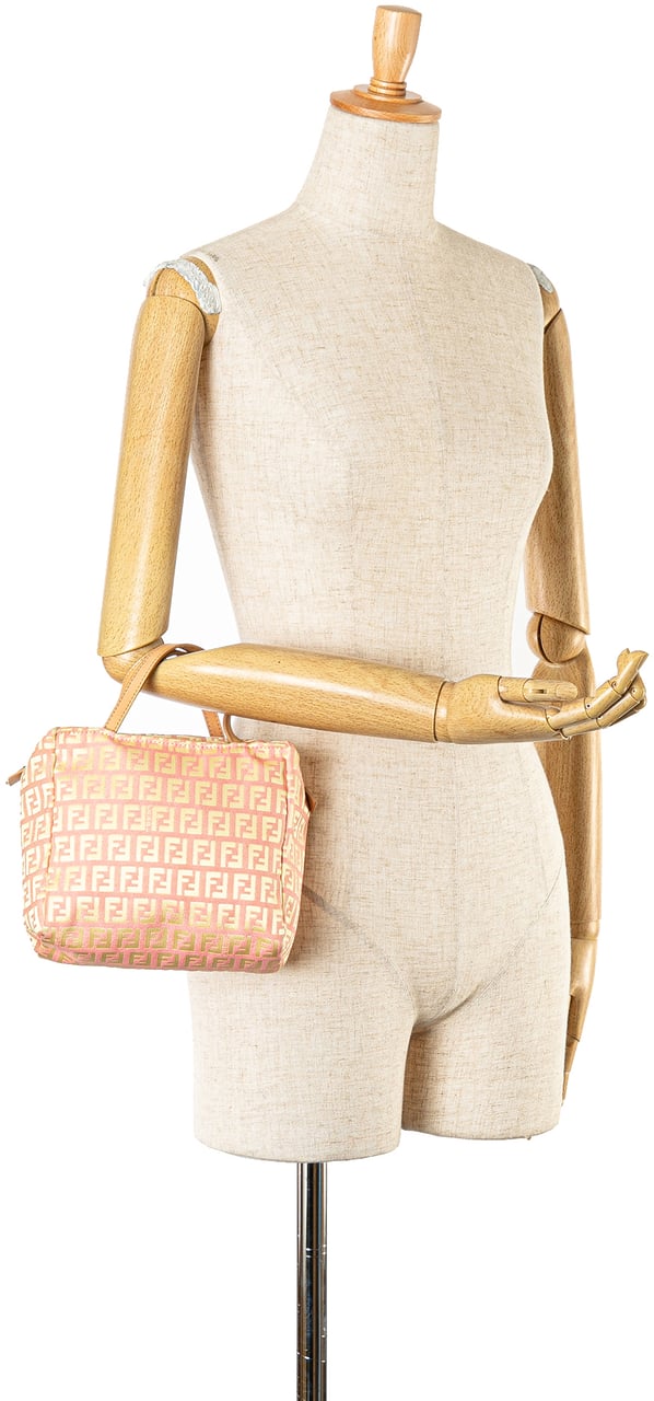 Fendi Mini Zucchino Canvas Handbag Roze