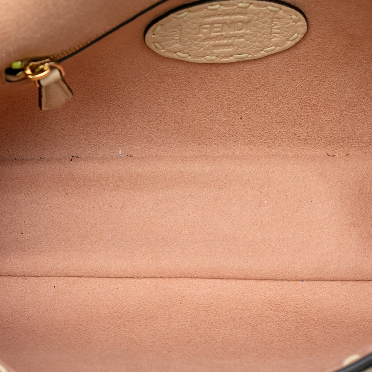 Fendi Medium Shearling Selleria Baguette Satchel Bruin