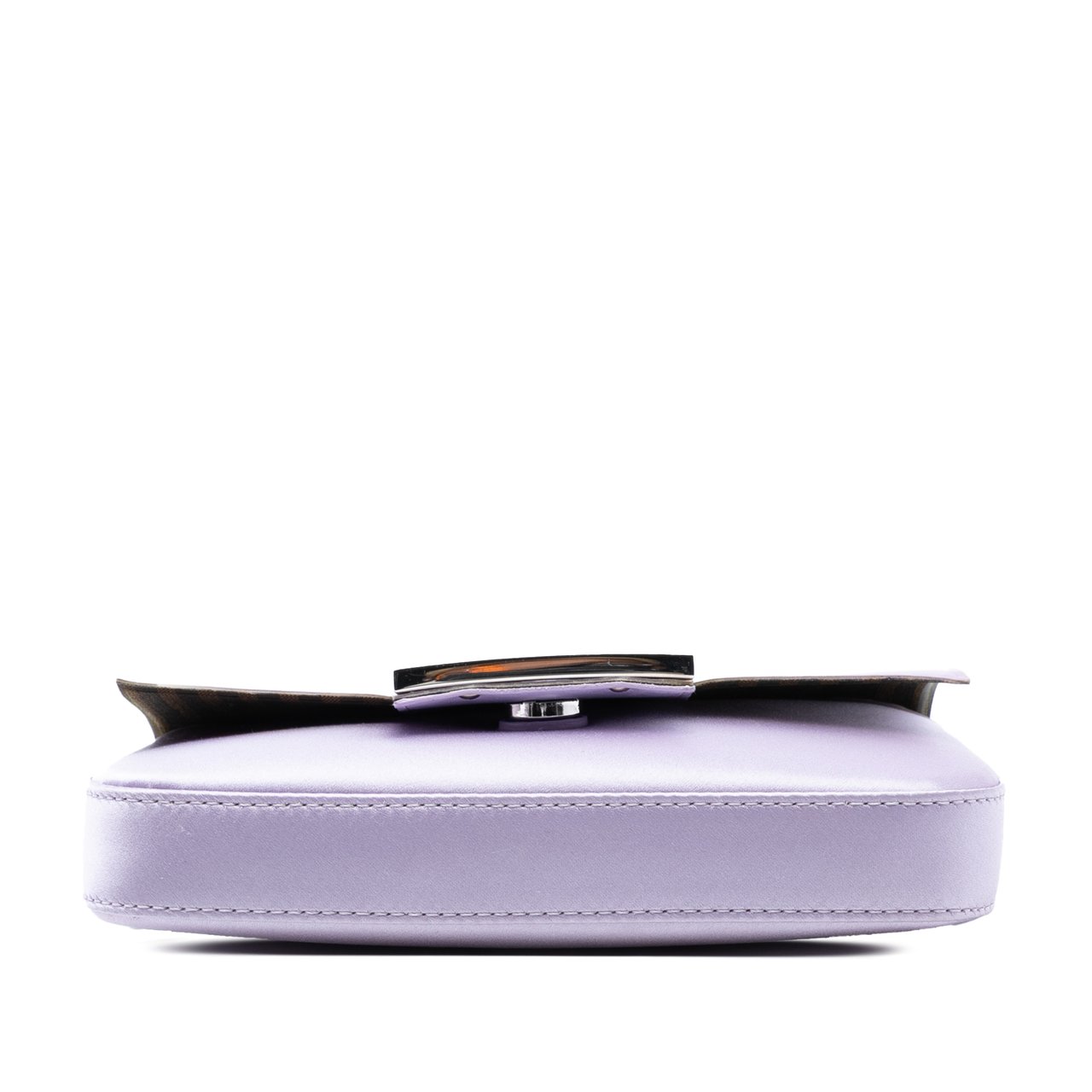 Fendi Satin Baguette Phone Pouch Satchel Paars