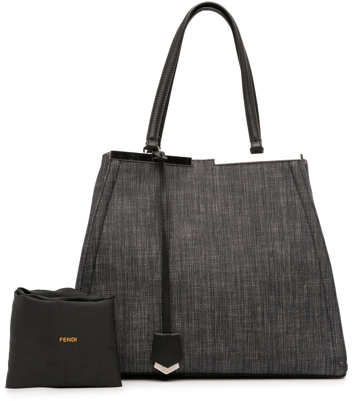 Fendi Denim 3Jours Tote Zwart