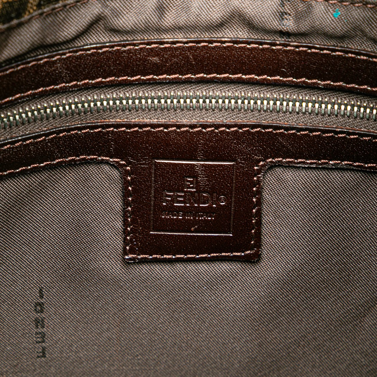 Fendi Zucca Canvas Shoulder Bag Bruin