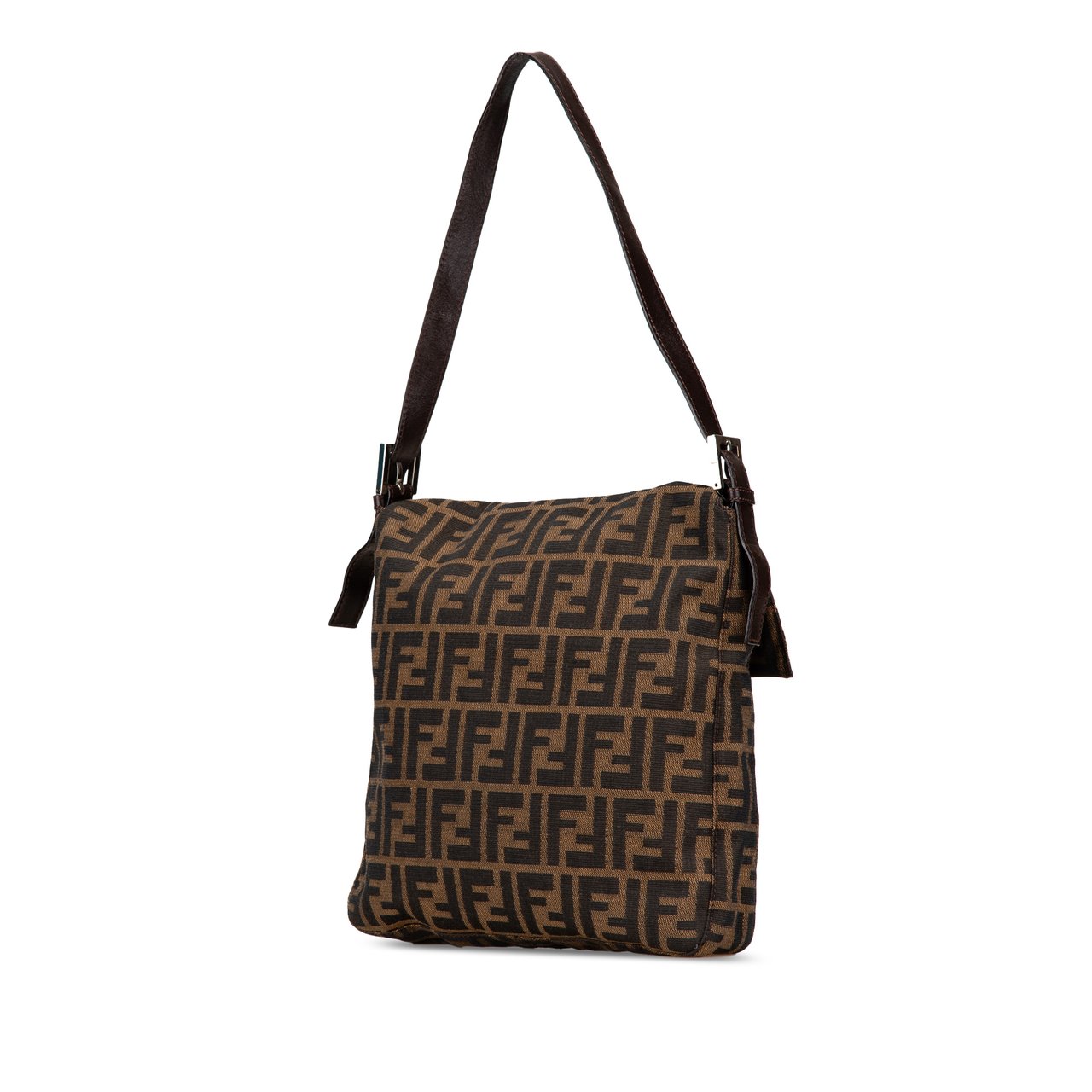 Fendi Zucca Canvas Shoulder Bag Bruin