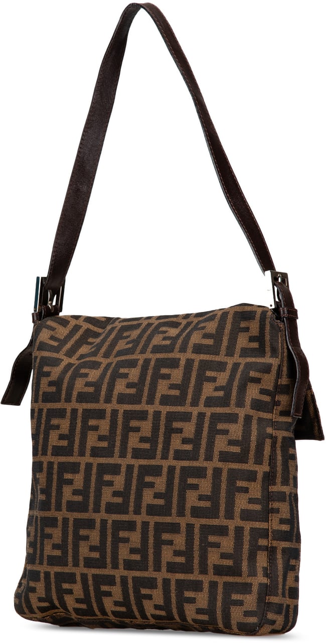 Fendi Zucca Canvas Shoulder Bag Bruin
