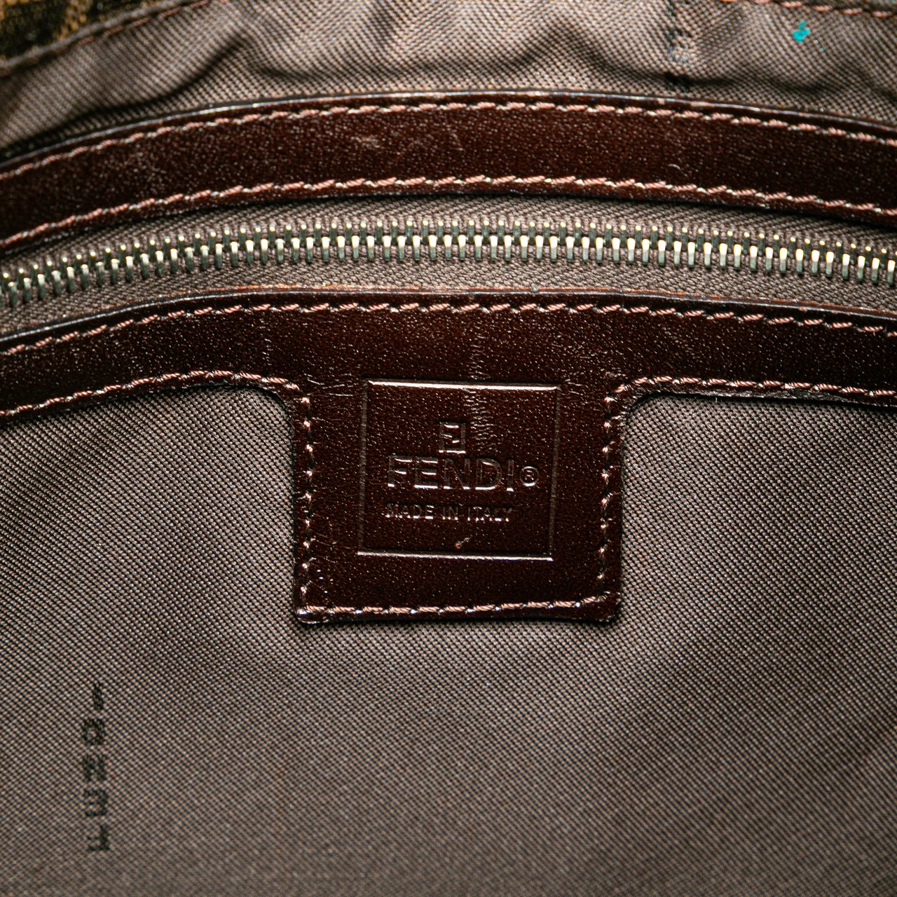 Fendi Zucca Canvas Shoulder Bag Bruin