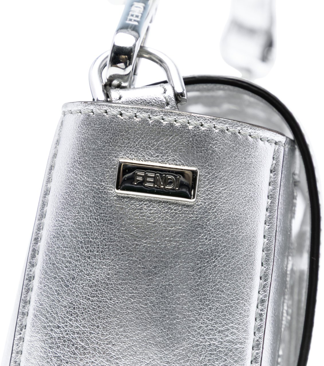 Fendi Nicki Minaj Medium Sequined PVC FF 1974 Baguette Satchel Zilver