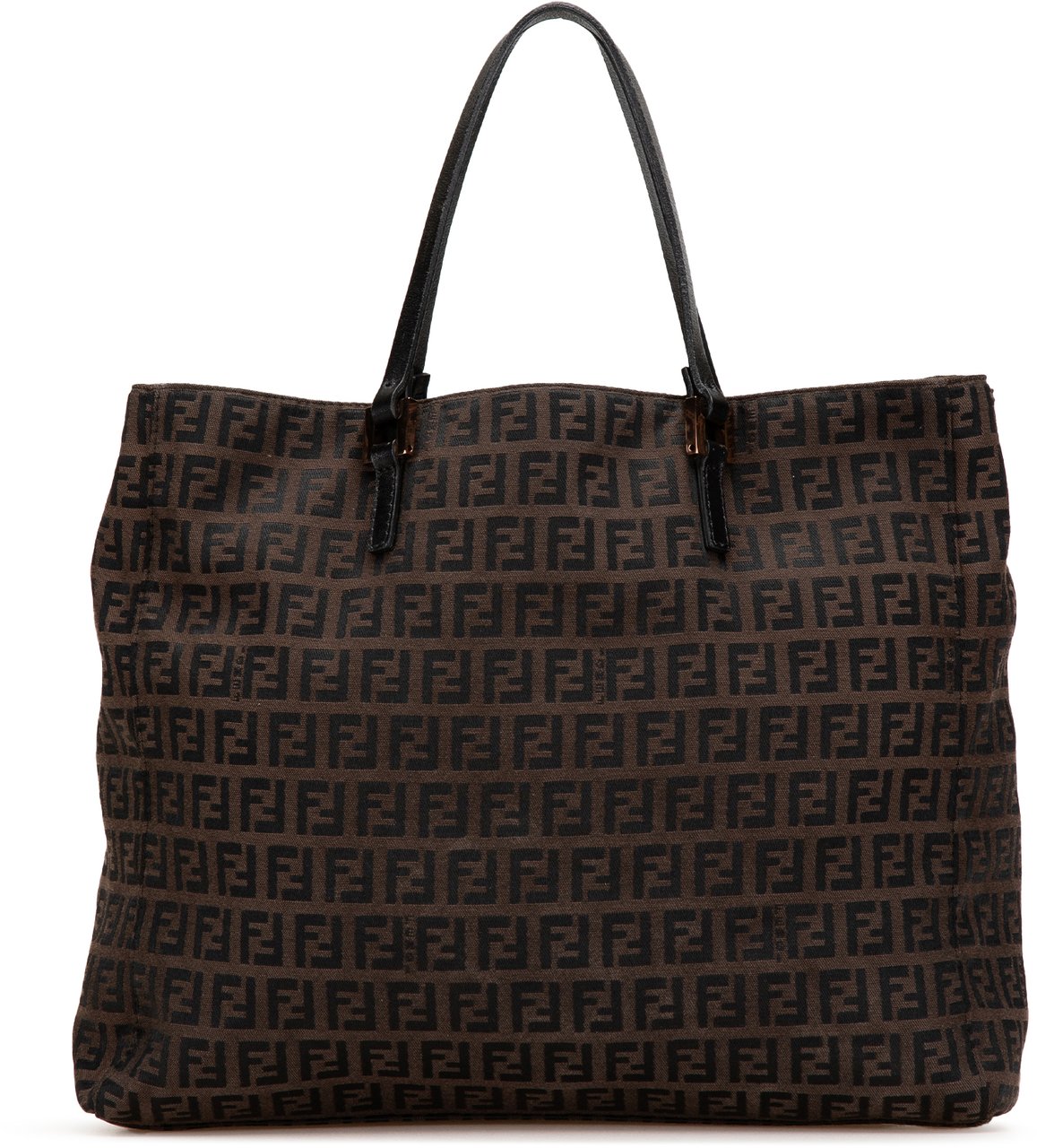 Fendi Zucchino Canvas Tote Bruin