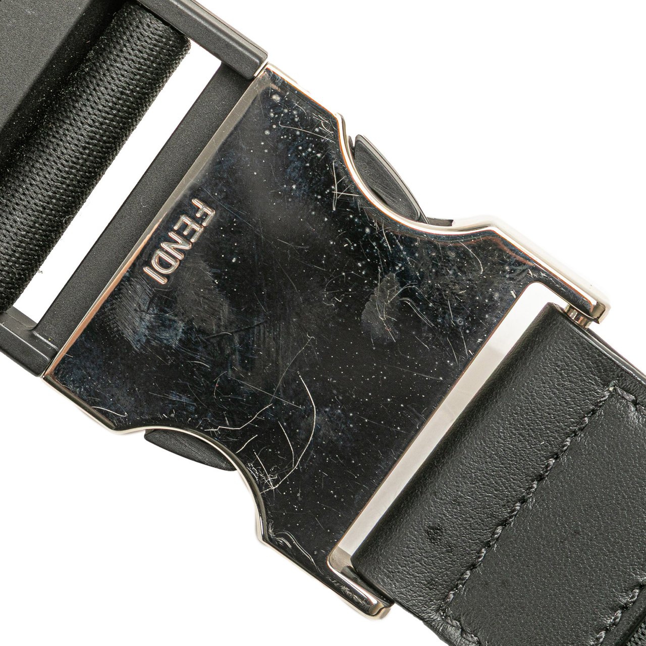 Fendi FF Embossed Leather 1974 Crossbody Bruin